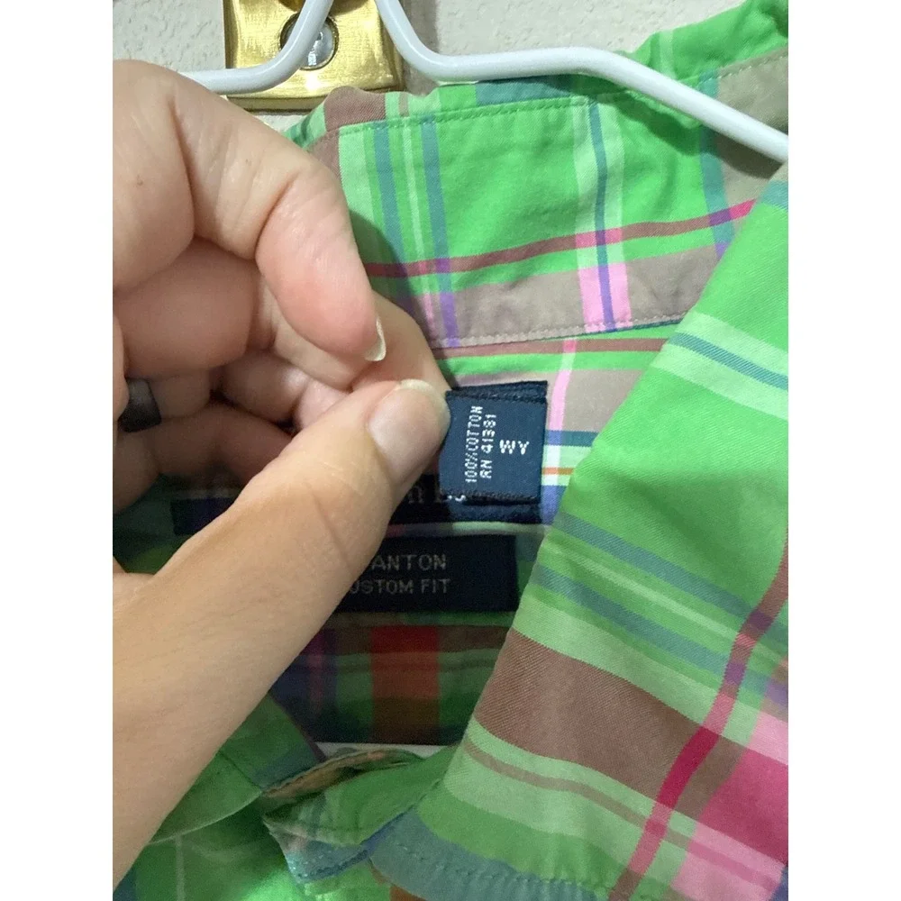 Polo Ralph Lauren Button Down Mens XL Green Multi Plaid Stanton Custom Fit Shirt